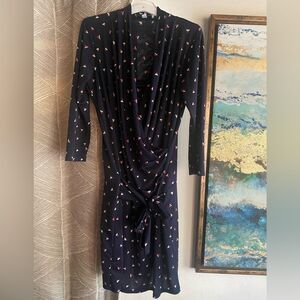Envie De Fraise Paris pregnancy maternity Mini dress Size 8 Navy V Neck Wrap
